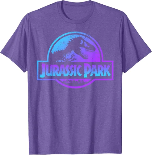 Vista 10 de Jurassic Park Camiseta de manga corta con logotipo Fossil azul y morado Negro