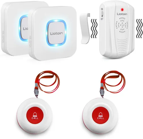 Vista 7 de Buscapersonas inalámbricas para cuidadores Botón de llamada Botón de alerta Campana de llamada para pacientes ancianos en casa Sistema de alerta