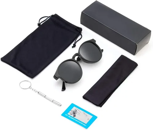Vista 7 de Lentes de sol polarizados para mujer, estilo retro, redondos, estilo vintage