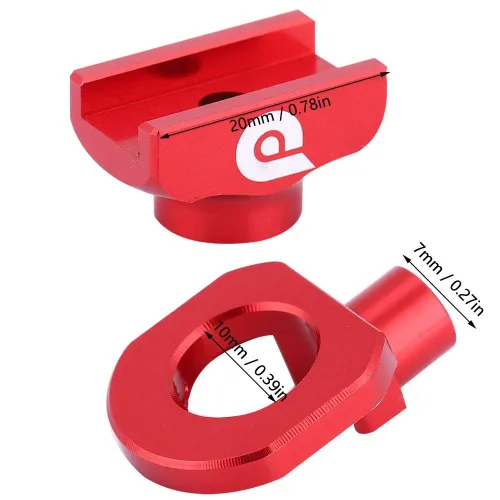 Vista 5 de tendicatena i, tensor de cadena, tensor de cadena de ciclo Ajustador de fijación de aleación de aluminio para bicicleta plegable (rojo)