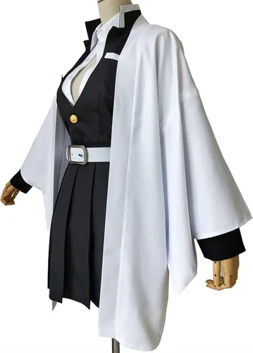 Vista 3 de Youyaa Kimetsu No Yaiba - Disfraz de cosplay de Kanroji Mitsuri, disfraz de cosplay para mujer, kimono japonés, conjunto de cosplay