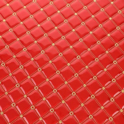 Vista 9 de Tela de piel sintética gruesa y brillante, vinilo láser de 60 x 39 pulgadas, material acolchado de esponja de cuero bordado para tapicería, sofá