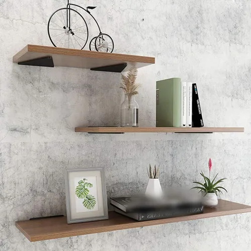 Vista 5 de Soportes flotantes de metal triangulares para estantes, montaje en pared, soporte oculto para estantes, para dormitorio, sala de estar, baño, Negro