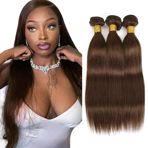 Vista 199 de Color 30 paquetes de cabello humano marrón onda del cuerpo paquetes 8 10 12 pulgadas brasileño virgen Remy extensiones de cabello humano doble trama