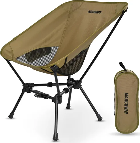Vista 11 de MARCHWAY Silla de camping plegable ligera con bloqueo de resorte, estable y compacta portátil para campamento al aire libre, viajes, playa, picnic