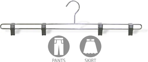 Vista 3 de Extra Metal Bottom 4 Adjustable Cushion Clips, 22 Inch Long Chrome Perfect for Large Items or Textiles (Set of 25) Clothes Hanger, Polished