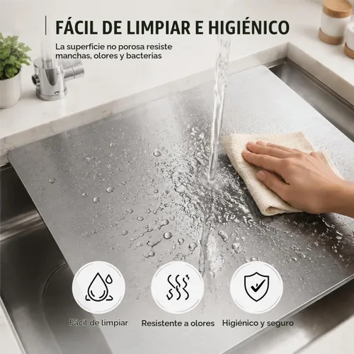 Vista 6 de Tablas de cortar de acero inoxidable 304 para cocina, alfombrillas