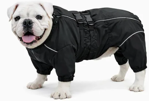 Vista 9 de Lovelonglong - Chaqueta impermeable para perros, ligera, impermeable, reflectante, resistente al viento, a prueba de nieve, para perros pequeños