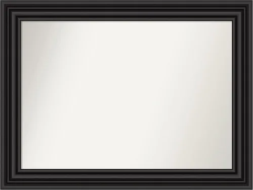 Vista 473 de Amanti Art Espejo personalizado, espejo de baño negro puente, espejo de pared o espejo de tocador de baño sobre el fregadero (26 x 26 pulgadas)