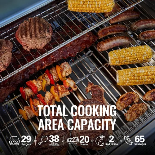 Vista 7 de Royal Gourmet GA4402S Parrilla de gas propano de 4 quemadores con quemador lateral y estante de calentamiento, parrilla de gas de acero inoxidable