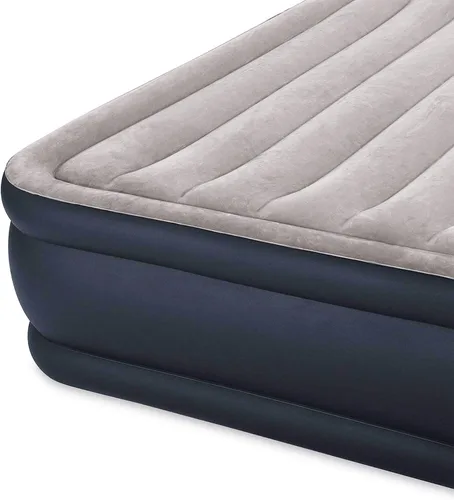 Vista 3 de Colchón de aire elevado Intex Dura-Beam serie estándar, de lujo, con apoya almohadas y funda en relieve suave para mayor comodidad
