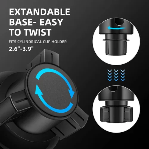 Vista 3 de TYKOR Expansor de portavasos para automóvil, extensor de portavasos para automóvil con base ajustable, se adapta a Yeti de 24/36/46 onzas