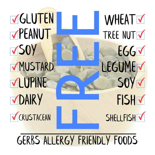 Vista 4 de GERBS - Granos de semillas de calabaza, 8 sabores, de los mejores 14 alimentos libres de alergias alimentarias, no OMG, vegano, Kosher, orgánico