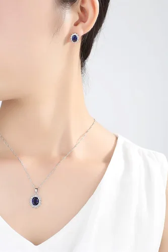 Vista 3 de Jeolory Juego de joyas brillantes con colgante de girasol y diamantes de imitación de cristal para mujeres señora y niña S Cobre Sin gemas