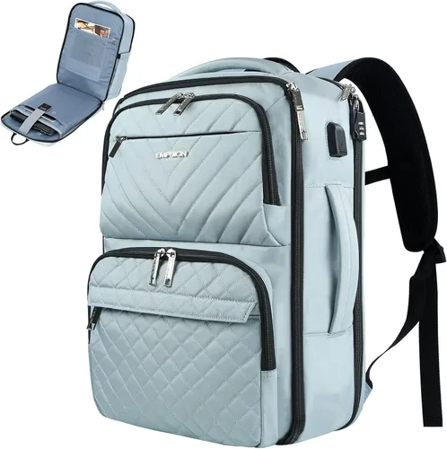Vista 11 de EMPSIGN Mochila Bolso para Laptop para Mujeres y Hombres con Puerto de Carga USB, Mochila de Viaje Resistente al Agua Acolchada de 15.6 Pulgadas
