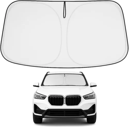 Vista 34 de Proadsy Parasol para parabrisas Rivian R1S 2022-2025 2026 de 4 capas plegable, protector de parasol frontal que bloquea los rayos UV, mantiene