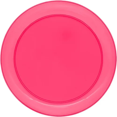 Vista 6 de Party Essentials Platos redondos de plástico duro para fiesta/postre de 6 pulgadas, rosa neón, 20