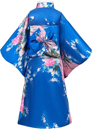 Vista 3 de Vestido tradicional japonés Kimono Bata para niñas, disfraz
