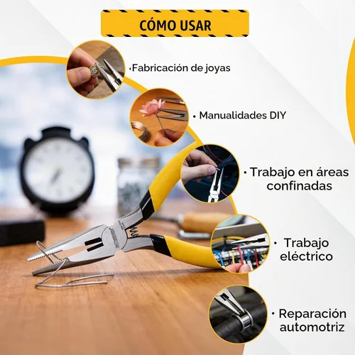 Vista 5 de BOOSDEN Alicates de punta de aguja pequeños de 5 ", alicates de joyería con cortador lateral