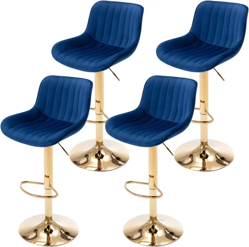 Vista 11 de ECHINGLE Juego de 2 taburetes de bar de terciopelo, taburetes de bar giratorios de altura de mostrador con respaldo y altura ajustable, modernos
