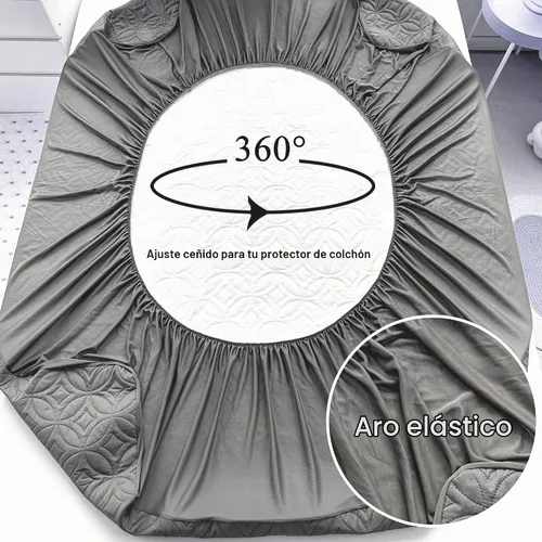 Vista 5 de FELTYBED Protector de colchón impermeable de tamaño completo 54"x75", funda de colchón gris suave, protector de colchón transpirable con bolsillo