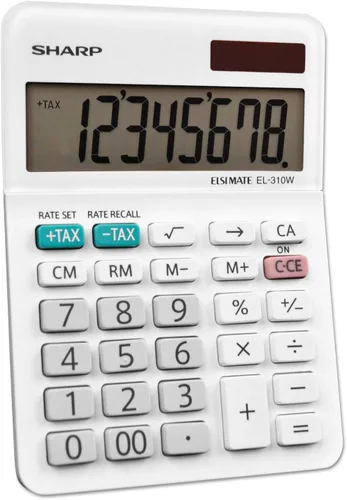 Vista 2 de Sharp EL310WB EL-310WB Mini calculadora de escritorio, LCD de 8 dígitos