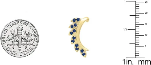 Vista 2 de Pendientes para mujer con forma de hoja de piedra preciosa redonda de 10 quilates, oro amarillo