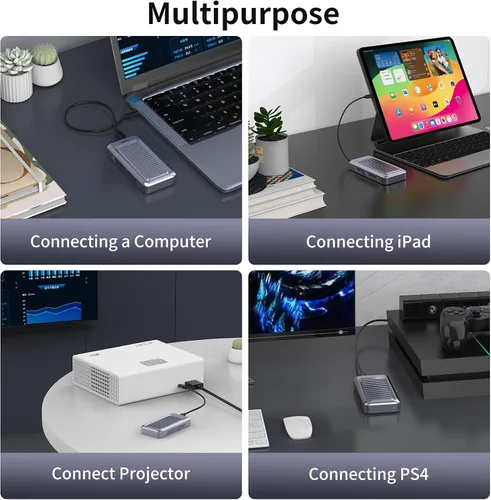Vista 6 de GODO Carcasa SSD NVMe M.2 de 40 Gbps, carcasa de aluminio tipo C USB4.0, instalación sin herramientas, compatible con SSD tamaño 2230/2242/2260/2280
