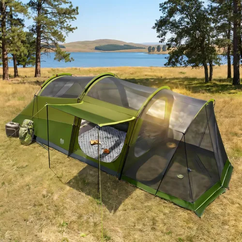 Vista 9 de TIMBER RIDGE Tienda de campaña familiar para 8 personas con sala de pantalla, doble capa, impermeable, resistente a la intemperie, gran túnel