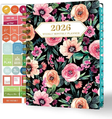 Vista 19 de Ymumuda Agenda 2026, agenda diaria semanal y mensual, enero de 2026 a diciembre de 2026, 8.4 x 6.3 pulgadas, calendario 2026 con pestañas, cuaderno