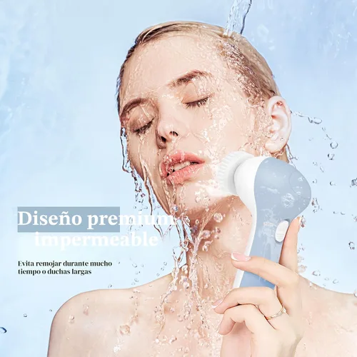 Vista 5 de COSLUS Cepillo de Limpieza Facial de Silicona: Dispositivo de Masaje Exfoliante Eléctrico 2 en 1 FBS-D, a prueba de agua, limpieza profunda