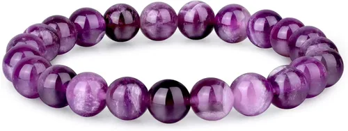 Vista 132 de Crystal Vibe Pulseras de cuentas de 0.315 in para mujeres y hombres, pulseras de cristal con piedras preciosas naturales, tamaño elástico ajustable