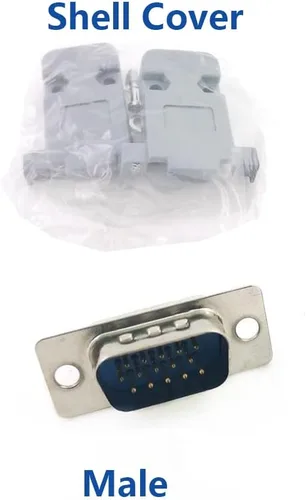 Vista 6 de 10PCS VGA macho DB15 3fila HD15 15Pin soldadura Copa Conectores Kit