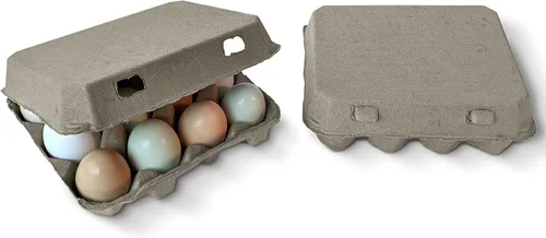 Vista 7 de Cartones de huevos vintage para 12 huevos grandes, diseño clásico de 3 x 4, cartón reciclado duradero, estilo granja, embalaje ecológico, paquete