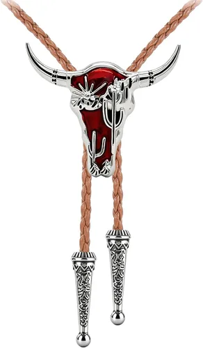 Vista 11 de Jeilwiy Corbata de bolo para hombre, corbatas vaqueras, collar de corbata #44 Elemento de sombrero de vaquero