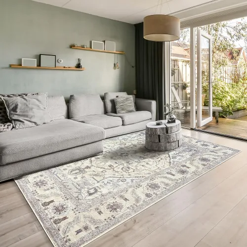 Vista 243 de GLN Rugs Traditional Collection - Alfombra de felpilla lavable a máquina, tradicional lavable, antideslizante, alfombra de felpilla de pelo corto