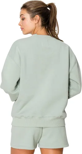 Vista 37 de Cali1850 Sudadera Cloud Nine Fleece Crew para mujer, ajuste relajado, cuello acanalado, puños y dobladillo