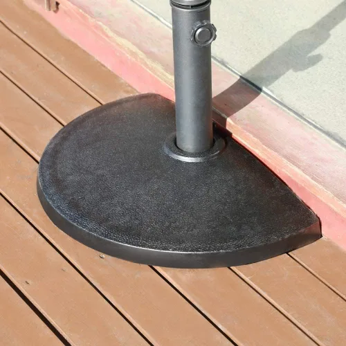 Vista 5 de COBANA Base de sombrilla de patio semicircular, soporte de resina resistente para jardín y piscina, 20 libras