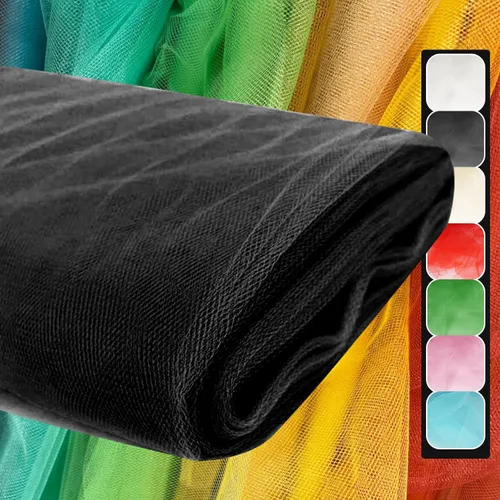 Vista 14 de Rollos de tela de tul, 54 pulgadas por 10 yardas (30 pies), cinta de tul para decoración de fiestas de boda, rollo de tela transparente en bobina
