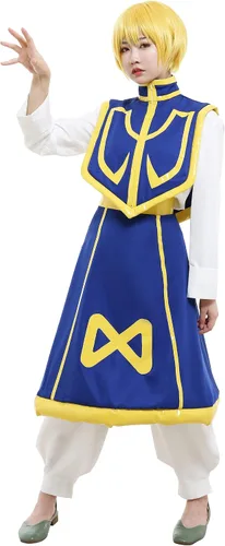 Vista 2 de Miccostumes Disfraz unisex de Kurapika de manga larga con capa y falda