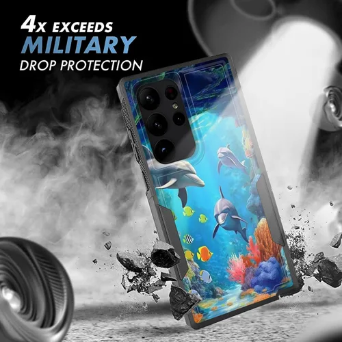 Vista 763 de Funda para Galaxy A14 5G, resistente de doble capa híbrida de policarbonato duro, goma suave, a prueba de golpes, funda protectora resistente