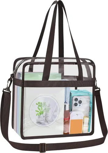 Vista 9 de USPECLARE Clear Tote Bag for Stadium Events, 12x6x12 Transparent Stadium Bag for Work, Sports Games,Gym，Concerts