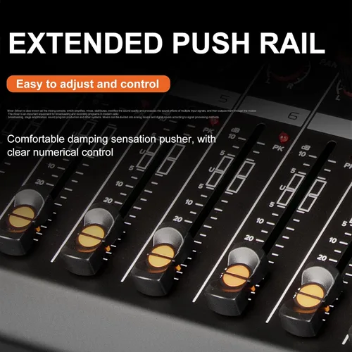 Vista 3 de Mezclador de 8 canales para karaoke, iglesia y fiesta Bluetooth USB Audio Mixer con 48V Phantom Power