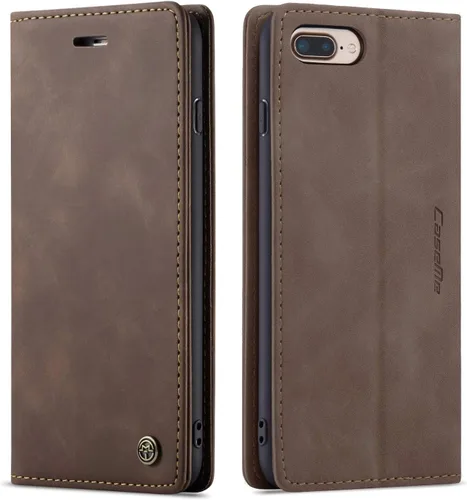 Vista 22 de QLTYPRI Funda de cuero para iPhone 6 Plus/6S Plus, Vintage Flip Folio Cover con ranura para tarjetas, cierre magnético, cubierta protectora a prueba