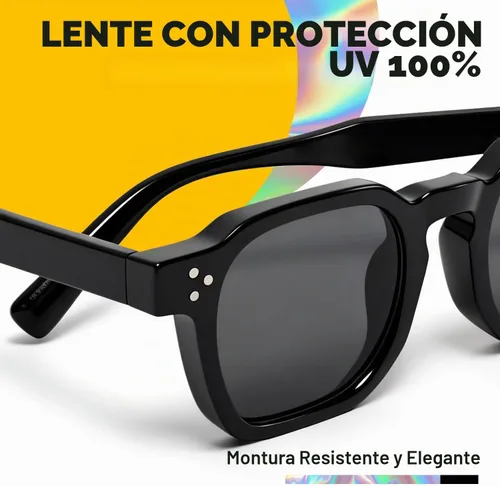 Vista 4 de VISOONE Square Sunglasses Women Men Retro Thick Frame Rivet Deisgn Patty