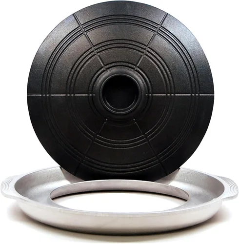 Vista 9 de COOKKING - Sartén para parrilla BBQ tradicional coreana, forma de caldera con tapa - Parrilla de aluminio fundido antiadherente