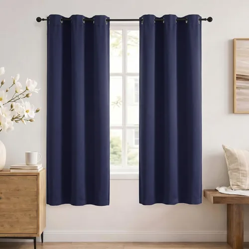 Vista 40 de Simplebrand Cortinas blancas puras de 96 pulgadas de largo para oscurecer la habitación, juego de 2 paneles para dormitorio/sala de estar, bloqueo