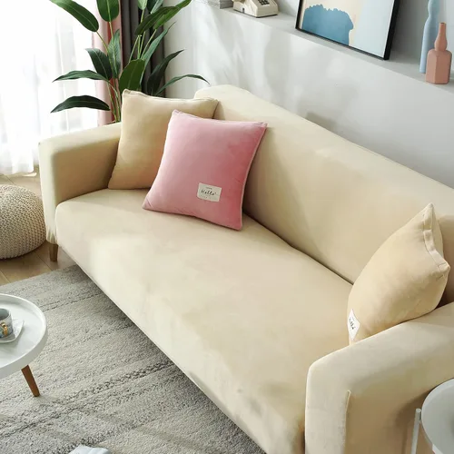 Vista 5 de ele ELEOPTION Fundas de terciopelo elástico para sofá de 3 cojines, fundas de sofá, protector de muebles suave del terciopelo grueso
