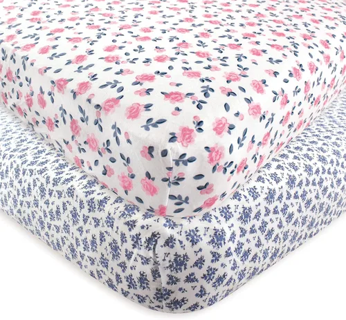 Vista 57 de Hudson Baby Sábana bajera ajustable unisex de algodón para cuna, avión, talla única