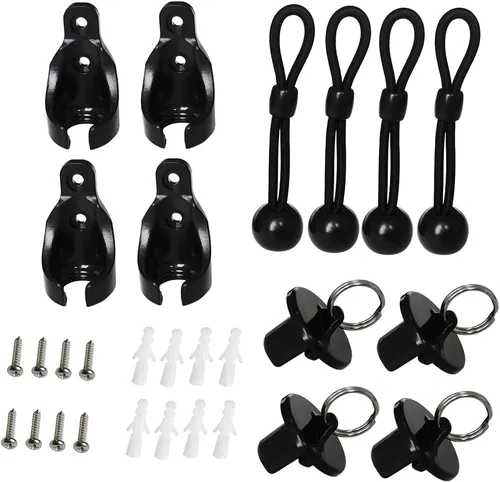 Vista 8 de Piezas de repuesto para sombra, kit de tapa elástica para persianas enrollables exteriores inalámbricas para exteriores (2 juegos) (negro)
